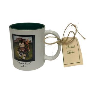 Scottish Lassie by Hand Signed Portrait Artist Bob Davidson Mug Bagpipe Player